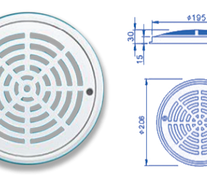 Πυθμένας Πισίνας ABS Λευκά εξαρτήματα Oxygon ABS White Parts Main Drain-Round εξοπλισμός πισίνας