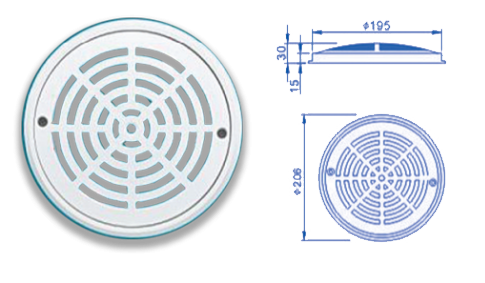 Πυθμένας Πισίνας ABS Λευκά εξαρτήματα Oxygon ABS White Parts Main Drain-Round εξοπλισμός πισίνας