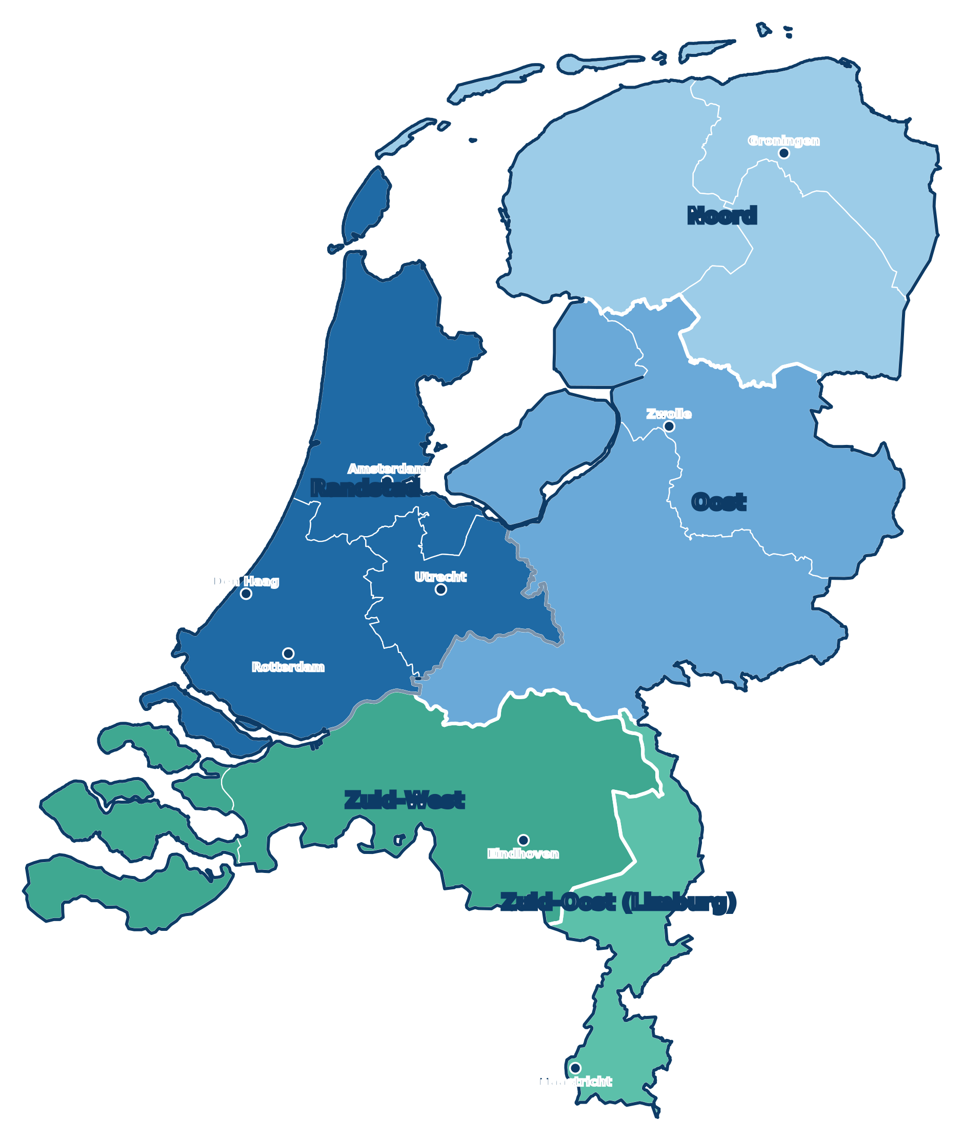 OXYGON partnerzones Nederland — 5 regio's